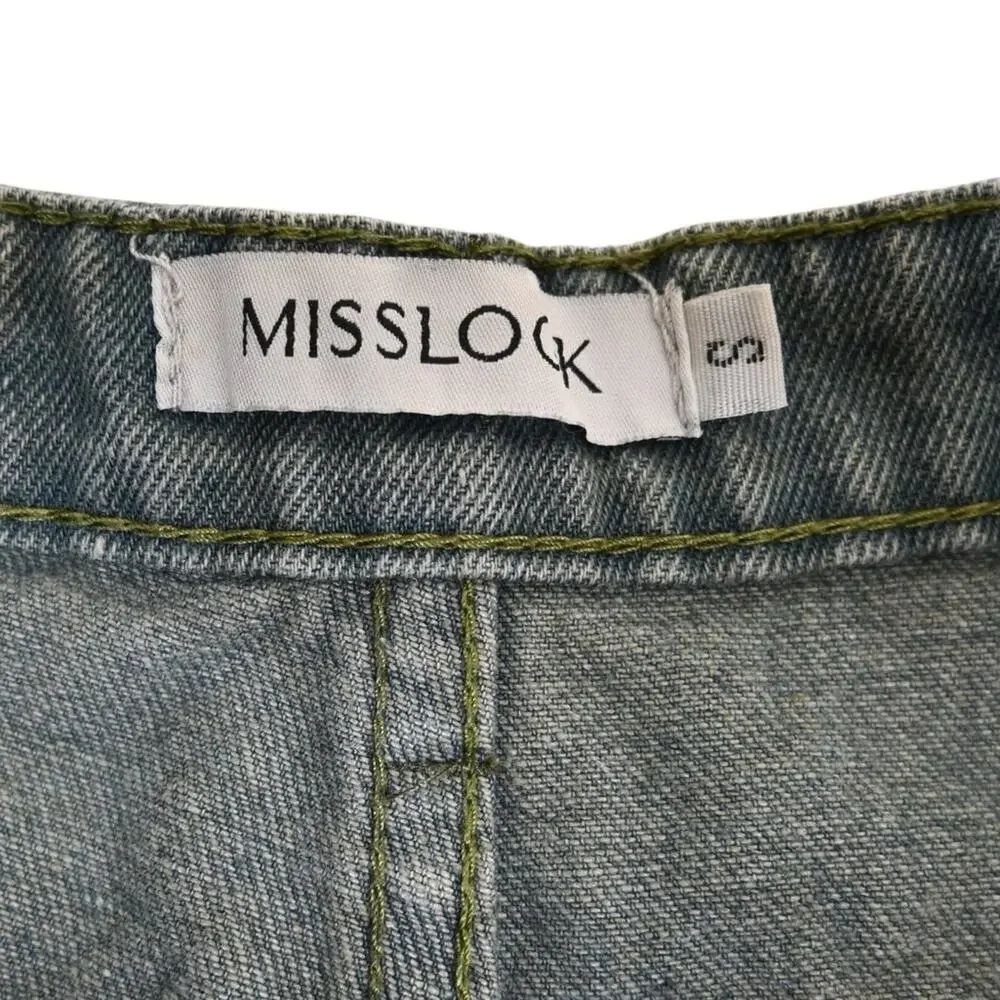 Misslook Women's S Exposed Button Fly Cutoff Jean Shorts